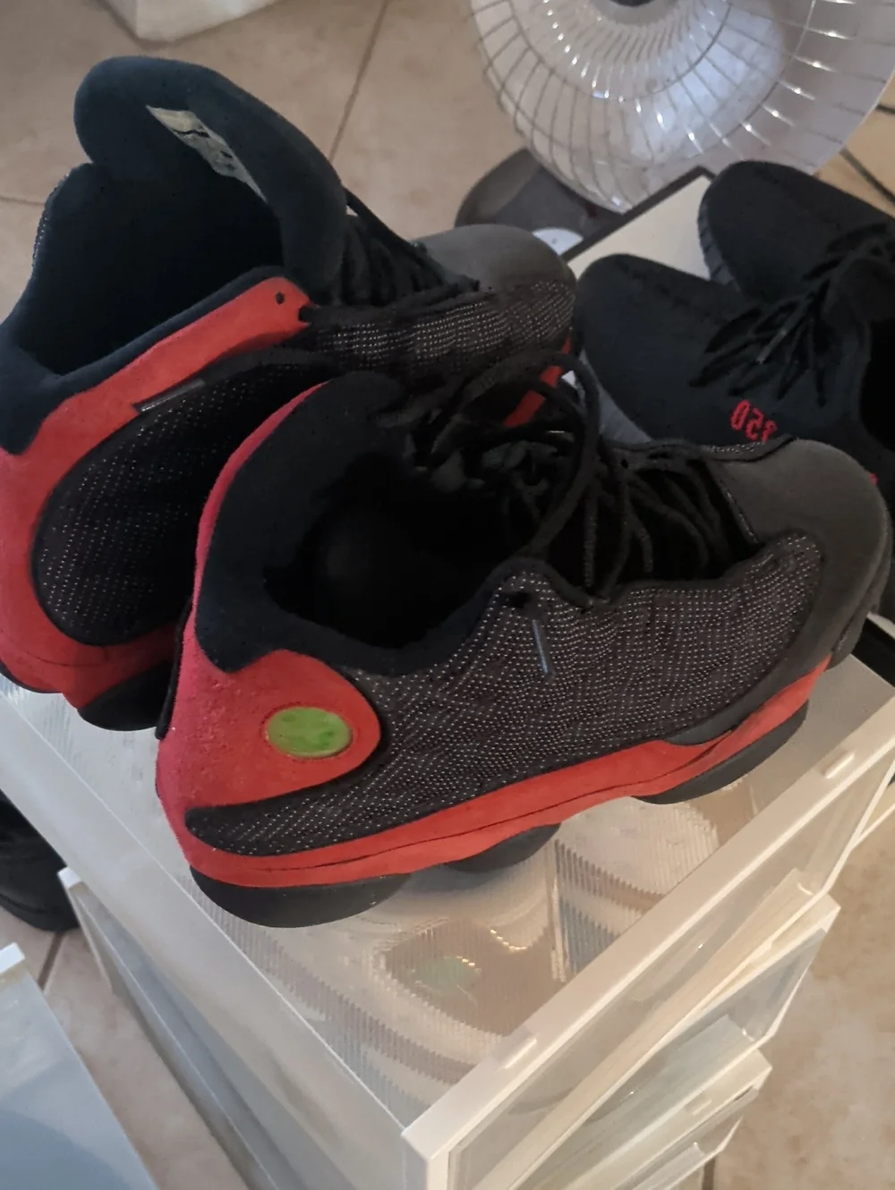 Men's Black and Red Athletic Sneakers